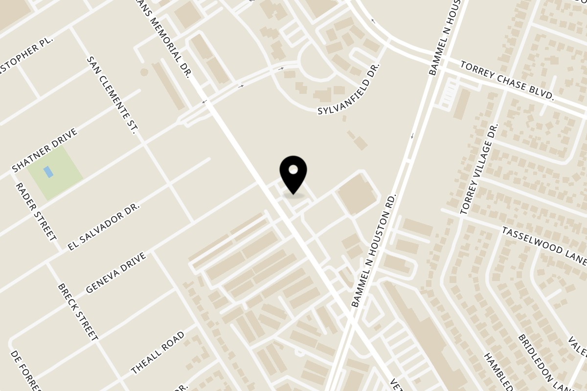 Map showing the location of Cajun Crawfish #1 on 13480 Veterans Memorial Dr Ste J in Houston